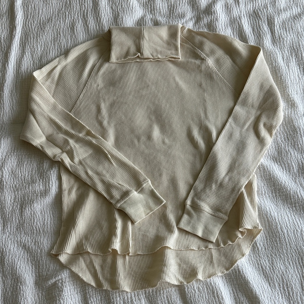 Everlane Organic Cotton Cream Knit Top